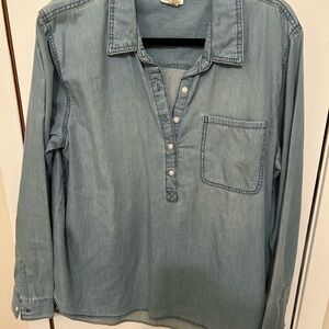 Light Blue Women’s Denim Pullover Shirt
